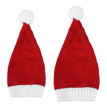 2022 Плетена коледна шапка Сладък помпон Възрастно дете Мека шапка Шапка на Дядо Коледа Новогодишно парти Детски подарък Navidad Natal Noel Decoration