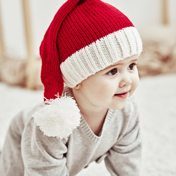 Коледна плетена шапка Сладък Pom Pom Възрастни деца Мека шапка Шапка на Дядо Коледа Новогодишно парти Детски подарък Navidad Noel Коледна украса 2022 г.