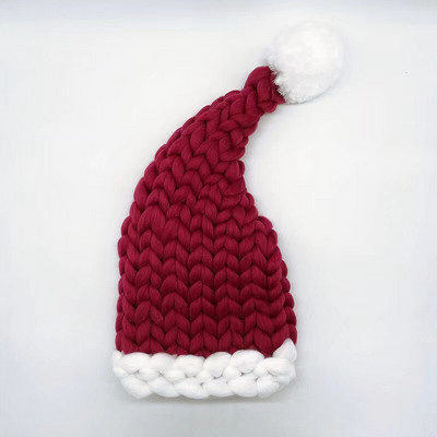 Käsitsi kootud jõuluvana turske jõulumüts unikaalne soe talvine käsitööna valmistatud jõuluehe pere kodukaunistus