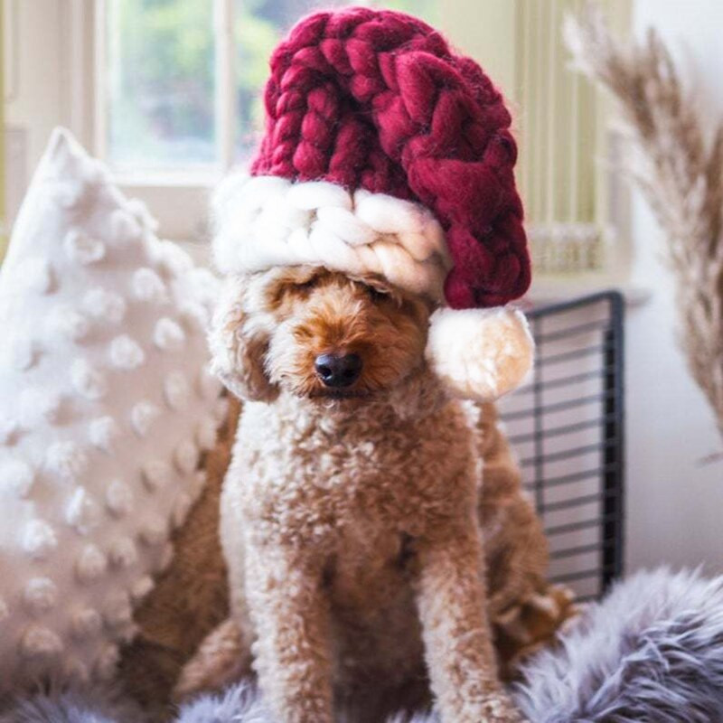 Käsitsi kootud jõuluvana turske jõulumüts unikaalne soe talvine käsitööna valmistatud jõuluehe pere kodukaunistus