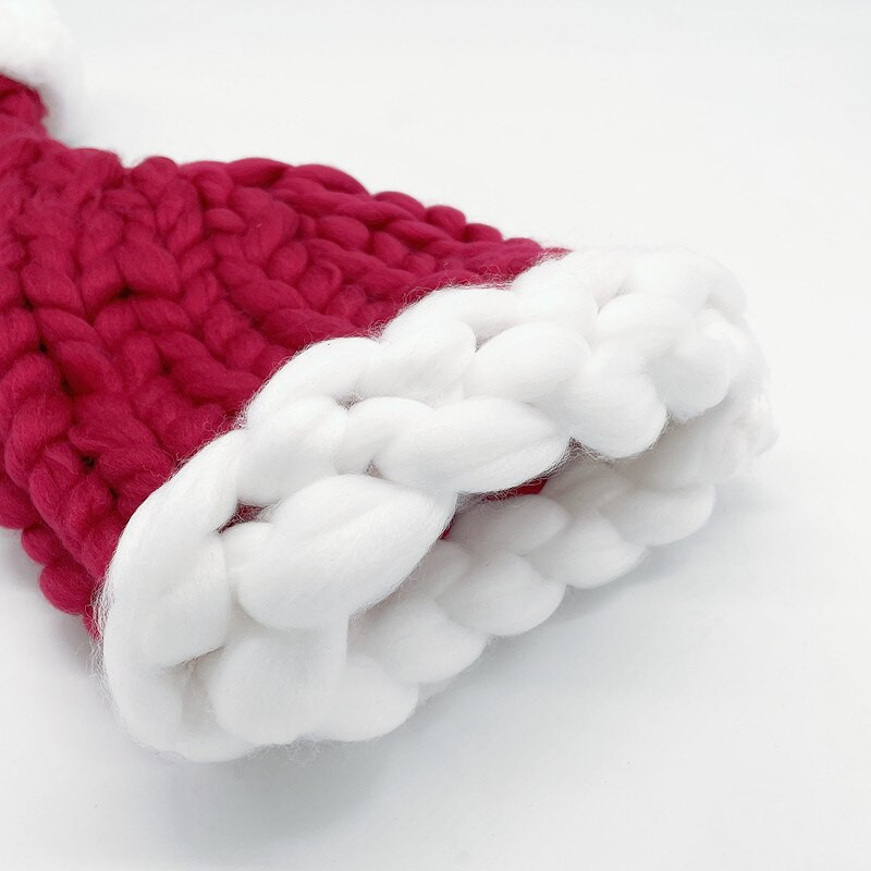 Käsitsi kootud jõuluvana turske jõulumüts unikaalne soe talvine käsitööna valmistatud jõuluehe pere kodukaunistus