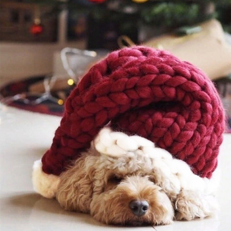 Käsitsi kootud jõuluvana turske jõulumüts unikaalne soe talvine käsitööna valmistatud jõuluehe pere kodukaunistus