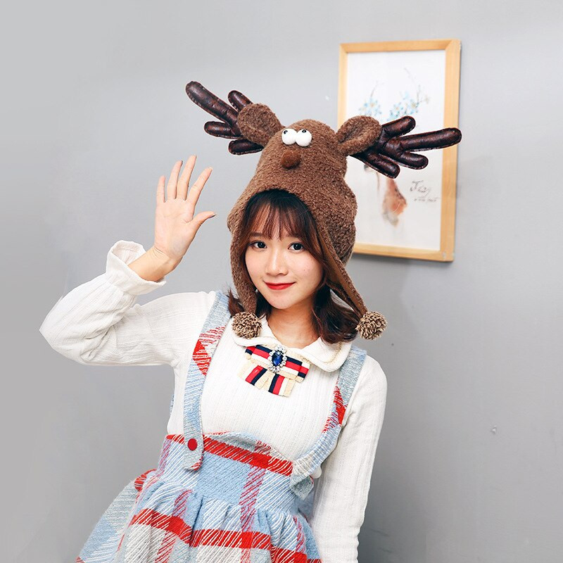 Χριστουγεννιάτικο καπέλο Παιδί για ενήλικες Βουρτσισμένο πανί Μακρύ σχοινί Κινούμενα σχέδια Χιονάνθρωπος Άλκη Καπέλο Άγιου Βασίλη για Παιδί Δώρο Χριστουγεννιάτικη Ατμόσφαιρα Διακόσμηση