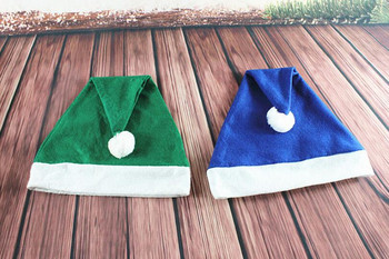 TECHOME Нов стил Коледна украса Коледна шапка за възрастни Коледна рокля Шапка Синьо-зелена нетъкана шапка Зимна шапка Топли шапки