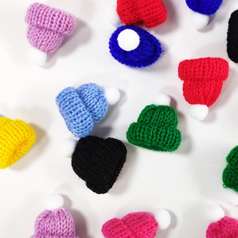 Jõulumütsid Minimüts Jõuluvana Diydoll Käsitöö Väike pidukork Koo Pisike pudel Kootud Jõululõng Kaane Dekoratsioon Clausfavors Punane