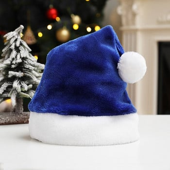 2022 Весела Коледа Къса плюшена шапка Червено Зелено Розово Синьо Черно Сиво Лилаво Коледни украси за дома Коледни орнаменти Navidad