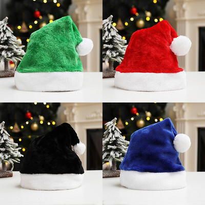 2022 Crăciun Fericit Pălărie scurtă de pluș Roșu Verde Roz Albastru Negru Gri Violet Decoratiuni de Crăciun pentru acasă Ornamente de Crăciun Navidad