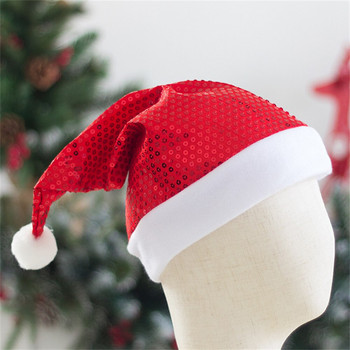 Υψηλής ποιότητας Χριστουγεννιάτικο καπέλο με παγιέτες Κόκκινο πράσινο κοντό βελούδινο καπέλο Noel Δώρο Καλά Χριστουγεννιάτικο ντεκόρ Διακόσμηση για το νέο έτος 2023