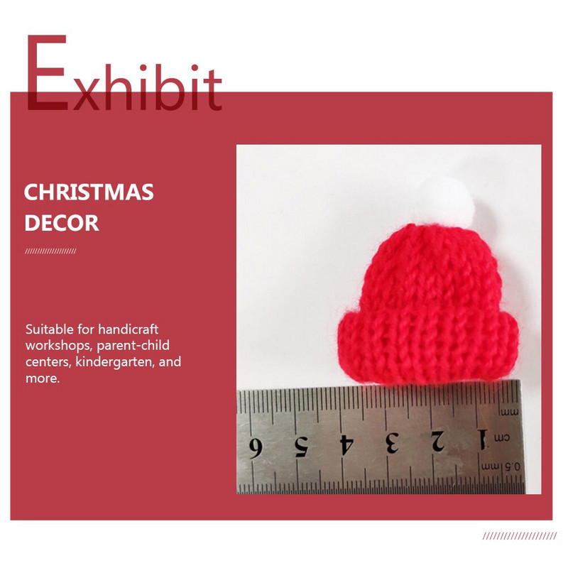 12kom kape Djeda Mraza Šeširi od vunene pređe Božićni šeširi Sićušni božićni šeširi Božićni omot za slatkiše Božićni gornji dijelovi