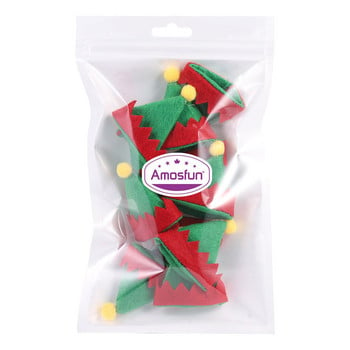 Καπέλο Χριστουγεννιάτικο Mini Lollipop Candysanta Elf Hats Candies Decor Bottles Bottle