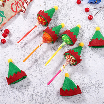 Καπέλο Χριστουγεννιάτικο Mini Lollipop Candysanta Elf Hats Candies Decor Bottles Bottle