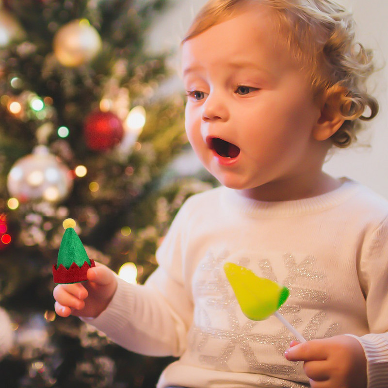 Müts jõulud Mini pulgakomm Candysanta Elf Mütsid Kommid Dekoratsioonipudelid Pudel 