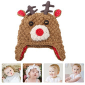 Müts Talvine Lastele Soe kootud Nokamüts Põhjapõdra jõulumüts Tüdrukutele Kingitus Hirvele isikupärastatud väikelapse sarved