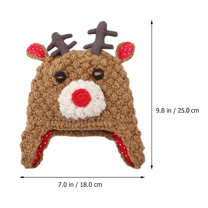 Müts Talvine Lastele Soe kootud Nokamüts Põhjapõdra jõulumüts Tüdrukutele Kingitus Hirvele isikupärastatud väikelapse sarved