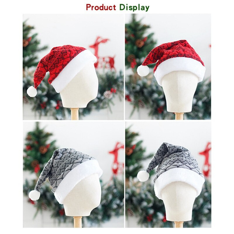 Pălărie de Crăciun Adult Drăguț Moș Crăciun Șepci Crăciun Sărbători Petrecere Rechizite Decorative Culori Roșii -25