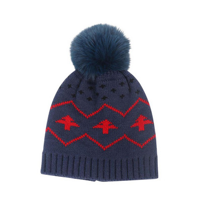 Vaikiška kalėdinė kepurė Elastinė vaikiška žiemos švenčių kepurė Unisex žieminė beanie megzta kepurė Snaigė Kalėdų eglutė Šilta sniego kepurė