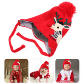 Kapa Topla dječja pletena kapa Šeširi Božićna zima Dojenčad Vuneni pamučni uzorak Elk Mekani pleteni sobovi Djevojčice, mala djeca, Dječja frizura