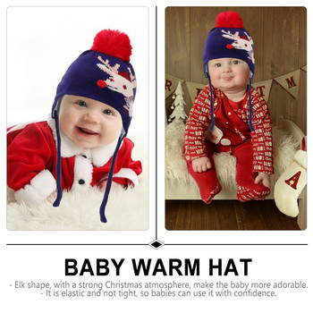 Καπέλο ζεστό μωρό πλεκτό καπέλο καπέλο χριστουγεννιάτικο χειμωνιάτικο βρεφικό μάλλινο μοτίβο άλκες μαλακό πλεκτό τάρανδος κορίτσια νήπιο Παιδική κεφαλή