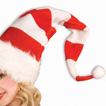 1 ΤΕΜ. Αστεία καπέλα για πάρτι Χριστουγεννιάτικα καπέλα με μακρύ ριγέ τσόχα βελούδινο καπέλο ξωτικού Καπέλα γιορτής με θέμα αξεσουάρ Χριστουγεννιάτικου πάρτι U3