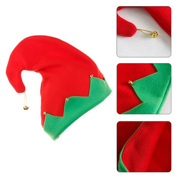 Elf Cap βελούδινο με μεταλλική διακόσμηση καμπάνας για Χριστουγεννιάτικα καπέλα βοηθός Άγιου Βασίλη Καπέλα σε χρώματα έντονης αντίθεσης DropShipping