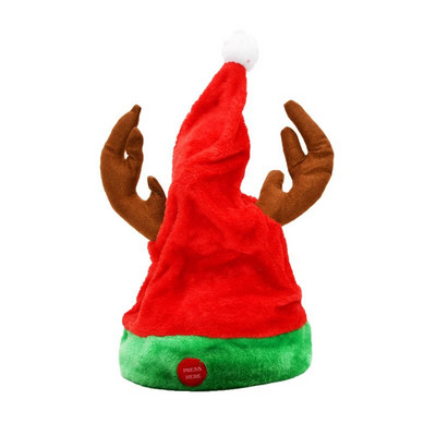 Kreativna električna ljuljačka Božićna kapa Svjetleća glazbena plesna kapa Božićni dar za djecu/odrasle Božićni novogodišnji ukrasi za zabavu