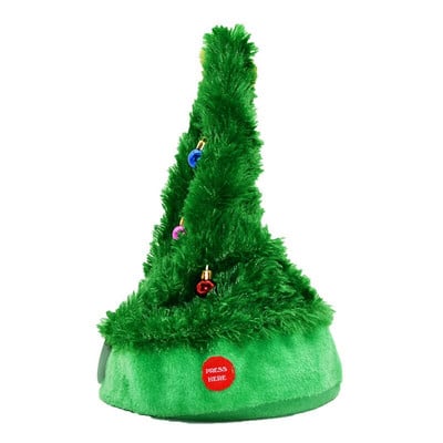 Kreativna električna ljuljačka Božićna kapa Svjetleća glazbena plesna kapa Božićni dar za djecu/odrasle Božićni novogodišnji ukrasi za zabavu