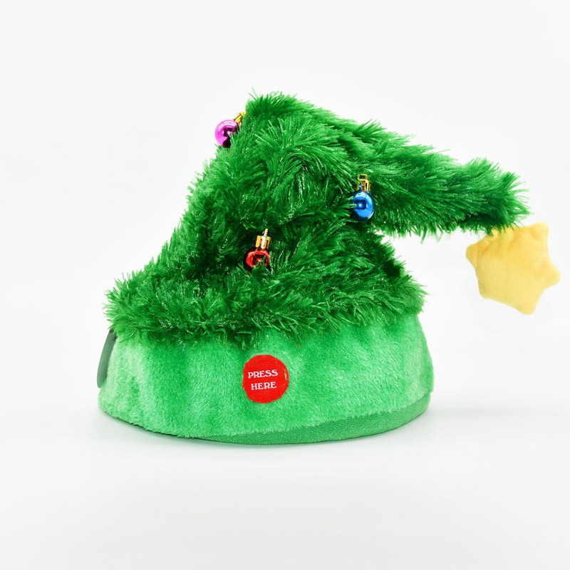 Kreativna električna ljuljačka Božićna kapa Svjetleća glazbena plesna kapa Božićni dar za djecu/odrasle Božićni novogodišnji ukrasi za zabavu