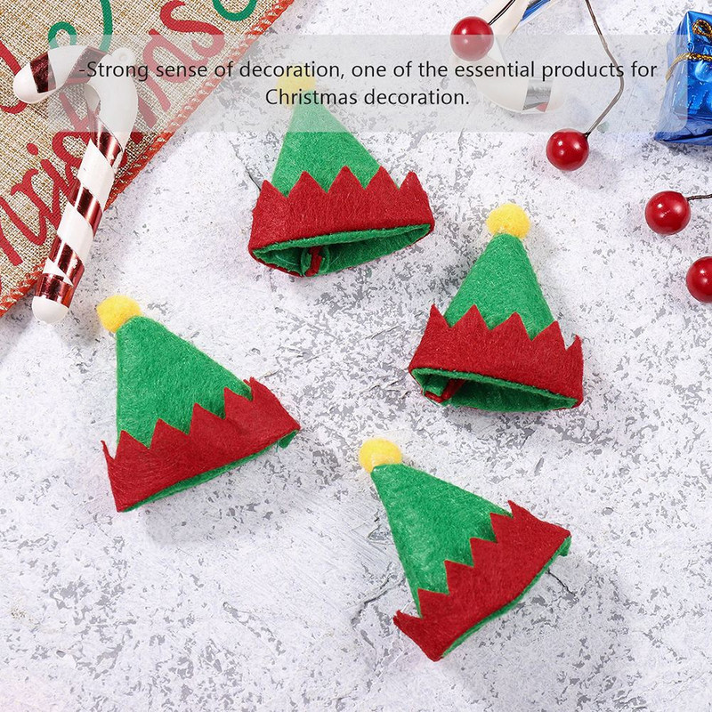 Mini božićna kapa od 36 kom. Šešir Djeda Mraza Lizalica na vrhu kape za božićnu zabavu Vruće kape od lizalice Dekoracije slatkiša
