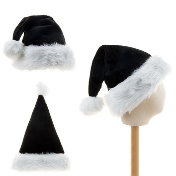 Μαύρο βελούδινο χριστουγεννιάτικο καπέλο Unisex χριστουγεννιάτικο καπέλο για ενήλικες Παιδιά Άνετα Προμήθειες Άγιου Βασίλη Cosplay Δώρο Χριστουγεννιάτικου πάρτι