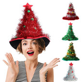 Pălărie de Crăciun Pălărie de Crăciun cu sclipici pentru petrecere Pălărie de Crăciun Pălărie strălucitoare pentru pom de Crăciun Rochie verde pentru adulți și copii