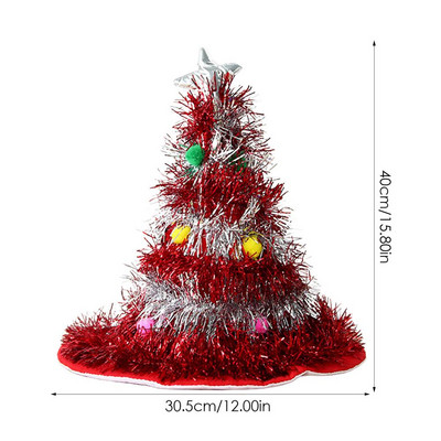 Pălărie de Crăciun Pălărie de Crăciun cu sclipici pentru petrecere Pălărie de Crăciun Pălărie strălucitoare pentru pom de Crăciun Rochie verde pentru adulți și copii