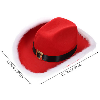 Καπέλο Χριστουγέννων Santa Cowboy Hatsparty Claus κοστούμι Lightcap Cowgirlled Red Adult Adults Cosplay Holiday Funny Flashing Prop