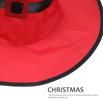 2 бр. 1 комплект удобни шапки на Дядо Коледа Лампи за сценично оформление Празнични LED лампи (червени)