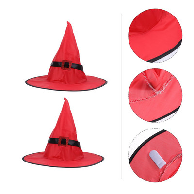 2 kom. 1 set udobnih kapa Djeda Mraza, svjetiljke za scenski raspored, svečane LED svjetiljke (crvene)