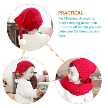 Καπέλο Χριστουγεννιάτικα Καπέλα Ξωτικό Santa Forbeanie Knit Παιδική Πλεκτή Στολή Cosplay Καινοτομία Χειμερινή Αστεία Διακοσμητική Μωρό Μίνι γκνόμ