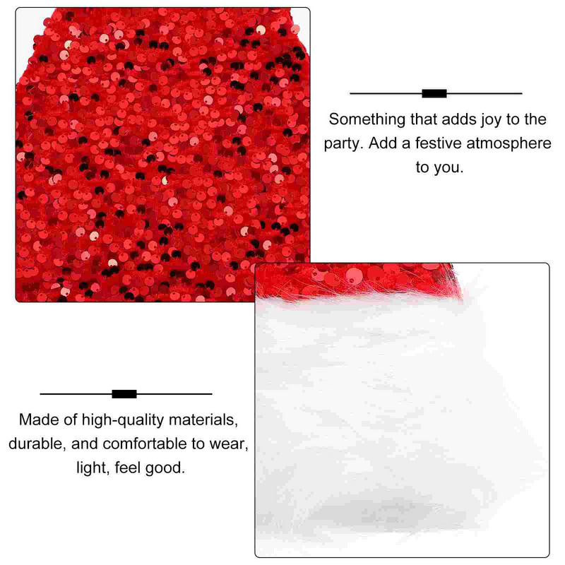 Χριστουγεννιάτικο Καπέλο Αϊ-Βασίλη Καπέλα για πάρτι Καπέλα γιορτινή βελούδινη παγιέτα Favorclaus Merry Cap Red Custom Supplies Year New Giftbulk Kid