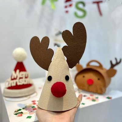 Coroana de Crăciun La mulți ani Pălărie de Crăciun Fericit Roșu Verde Închis Maro Ren