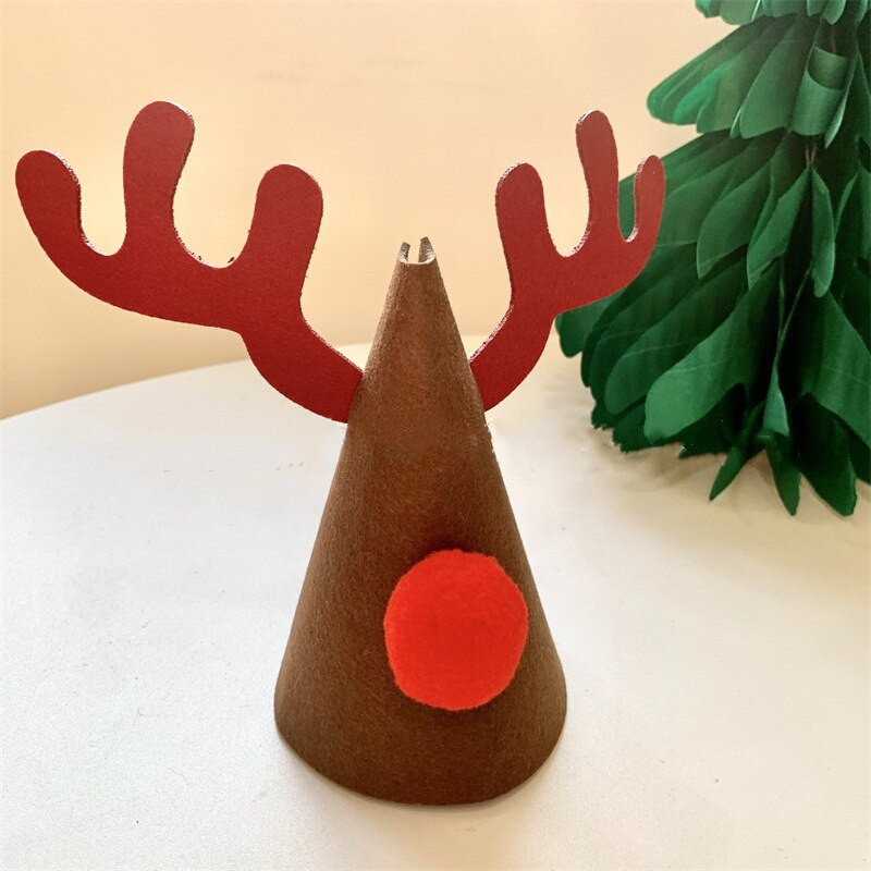 Coroana de Crăciun La mulți ani Pălărie de Crăciun Fericit Roșu Verde Închis Maro Ren