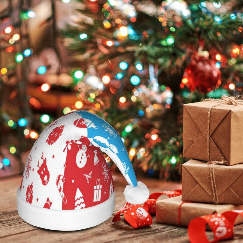 Sretan Božić Uzorak 163 Božićni šeširi Elk Home Print Sretna Nova godina Božićni ukrasi