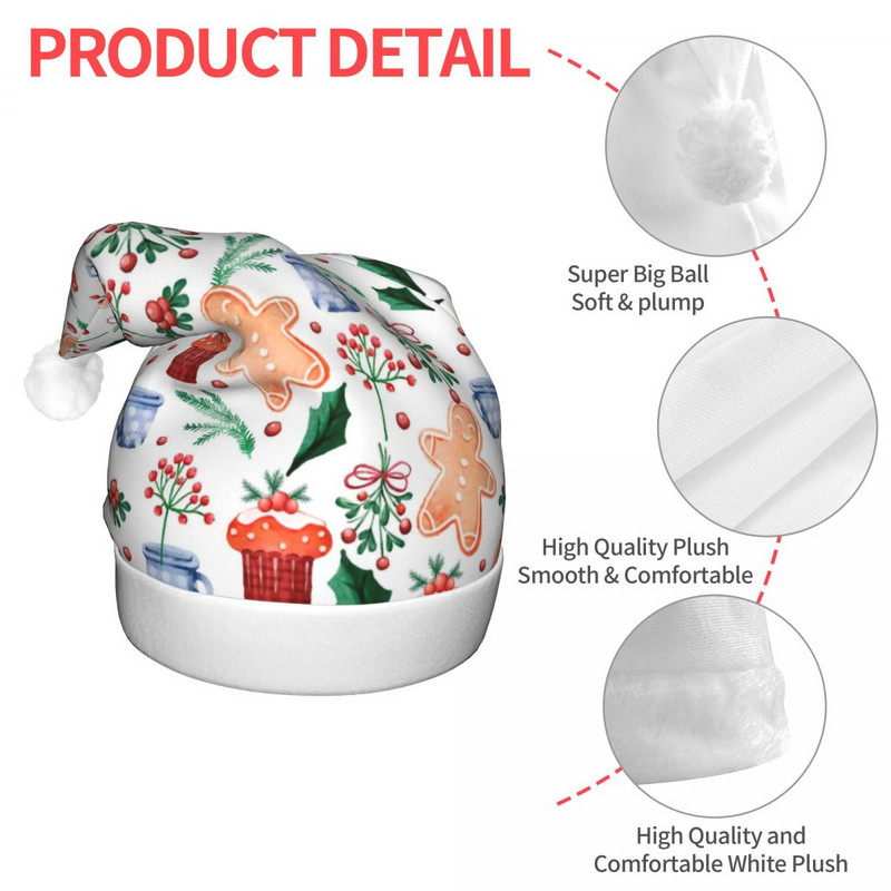 Sretan božićni uzorak 165 Božićni šeširi Candy Home Moderni novogodišnji božićni šeširi