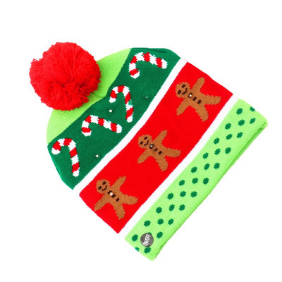 Jõuluvärviline helendav müts Kootud jõulumütsid Vanamehe jõulumüts täiskasvanutele ja lastele 2022. aasta uusaasta kingitus