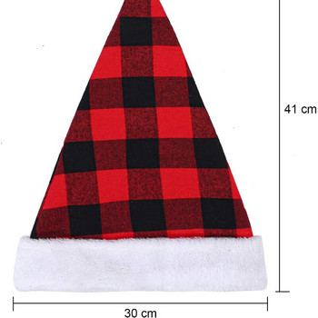 Χριστουγεννιάτικα στολίδια 2023 Χριστουγεννιάτικο καπέλο Μαύρο κόκκινο καρό καπέλο Χριστουγεννιάτικα διακοσμητικά γέρου Χριστουγεννιάτικο καπέλο