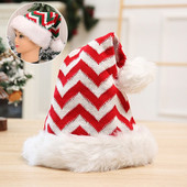 Pălărie de Crăciun de Anul Nou Moș Crăciun Pălărie de Crăciun din bumbac de pluș Copii adulți Pălărie de Crăciun Crăciun Fericit Festival Decorat Rechizite pentru petreceri