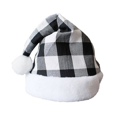 31X41CM Nove božićne kape Djeda Mraza Crvena crna karirana božićna kapa Božićni ukrasi za dom Božićna kapa