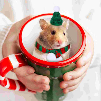 Καπέλα Santa Mini Χριστουγεννιάτικο Καπέλο Χειροτεχνία Κασκόλ Μικροσκοπικό Μικρό Μπουκάλι Κρασί Διακοσμήσεις Καπμινιτούρα Κάλυμμα Μπουκάλια Επάνω στολή