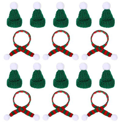 Kape Djeda Mraza Mini božićni šešir Rukotvorine Šal Sićušne male bočice od vina Ukrasi Ukrasi Kapi minijaturni poklopac Boce Gornji kostim