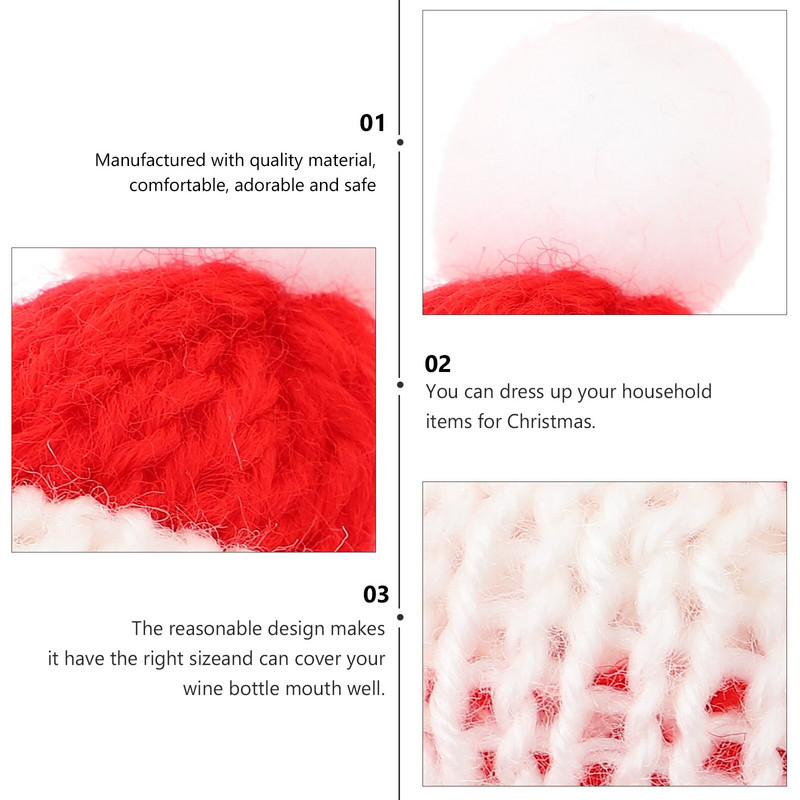 Pălării Mini Crăciun Pălărie de Moș Crăciun Ornament pentru copac Artizanat Capac acadea Sticlă Pachete de Crăciun Om de zăpadă Podoaba Accesorii DIY