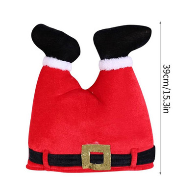 Pălărie de Crăciun pentru petrecere Sărbători din pâslă Elk Elf Pantaloni roșii Dungi picioare Pălărie Noutate Pălărie amuzantă Adulti Crăciun fericit Carnaval