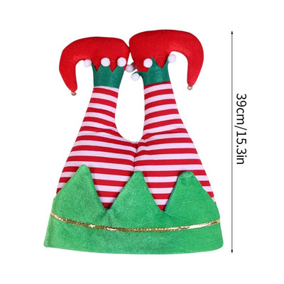 Pălărie de Crăciun pentru petrecere Sărbători din pâslă Elk Elf Pantaloni roșii Dungi picioare Pălărie Noutate Pălărie amuzantă Adulti Crăciun fericit Carnaval