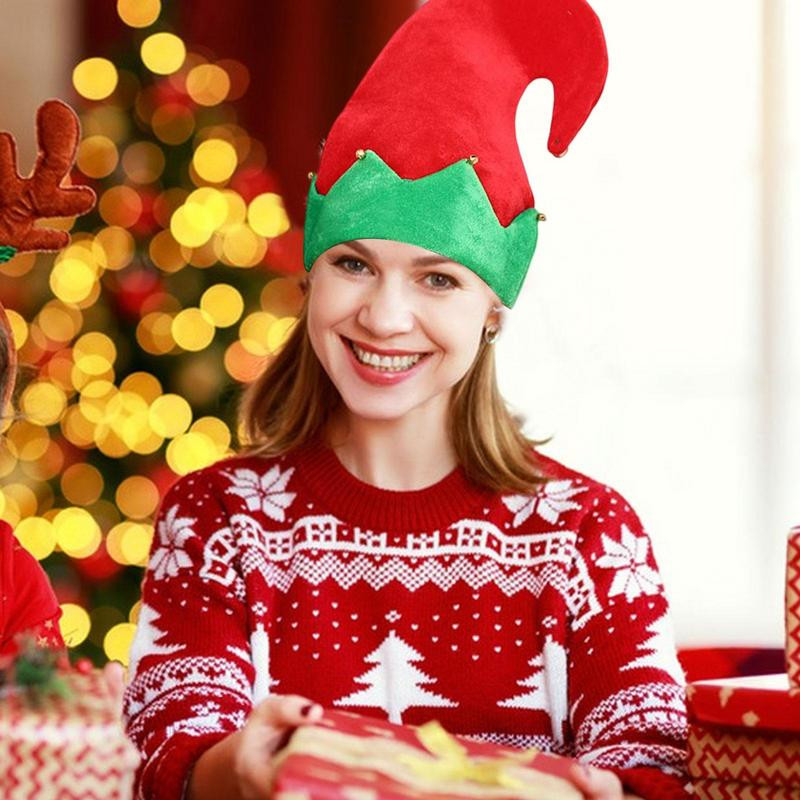 Pălărie de Crăciun pentru petrecere Sărbători din pâslă Elk Elf Pantaloni roșii Dungi picioare Pălărie Noutate Pălărie amuzantă Adulti Crăciun fericit Carnaval